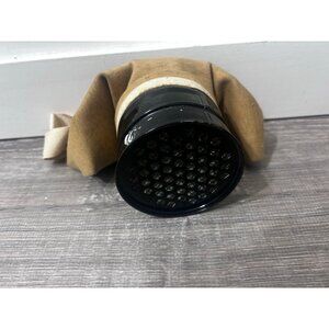 Vintage Gas Mask Filter Component Large 8-42 Black Tan
